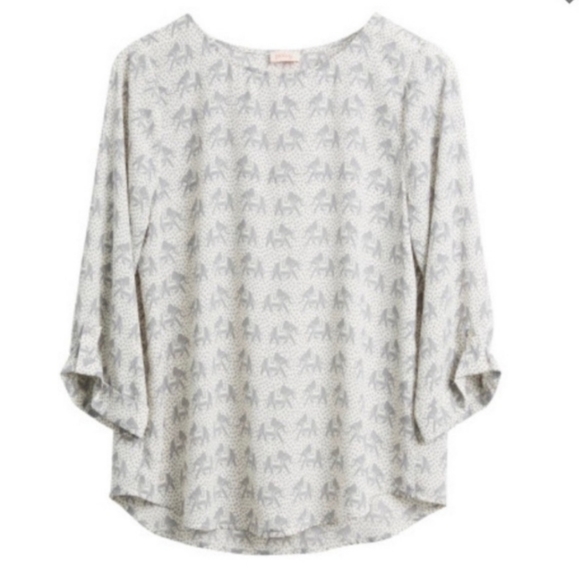 Pixley Tops - 6/$25 Elephant Print Blouse